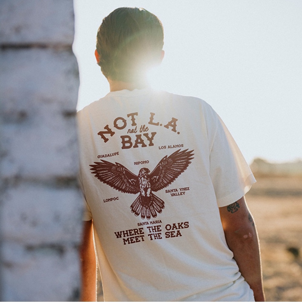 Not LA Not the Bay Red Tail Hawk Tee - Ivory Size Small